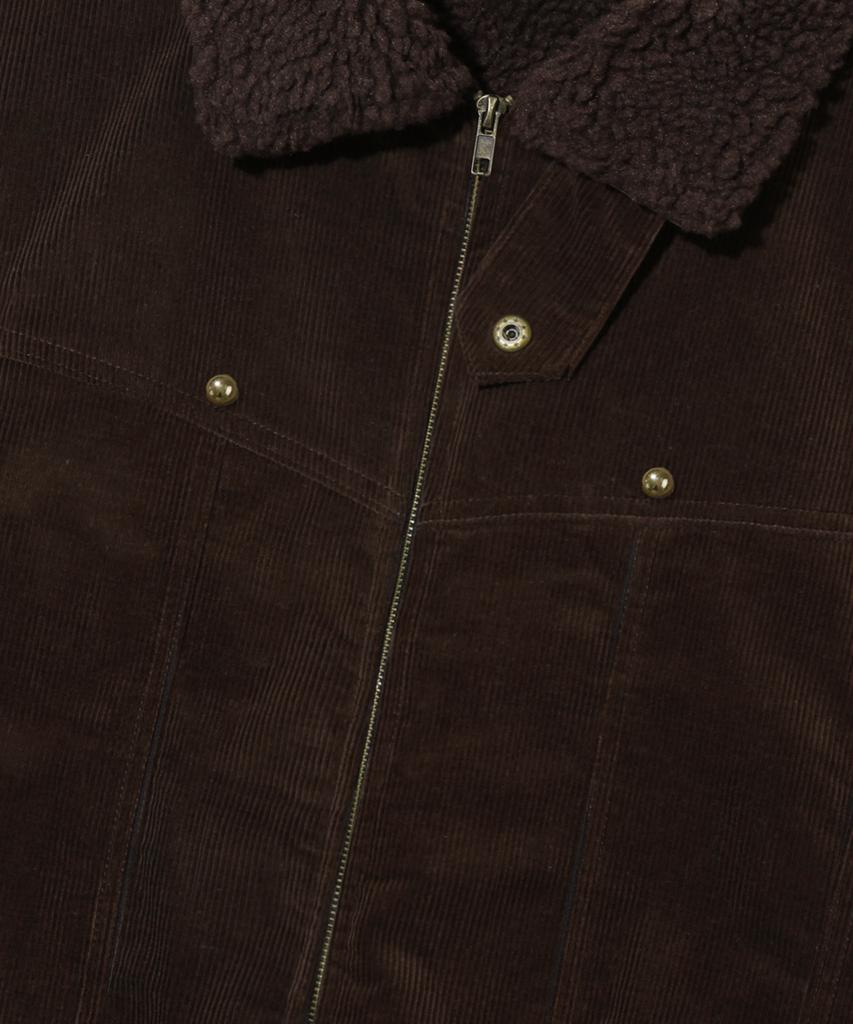 Trillion Sherpa Corduroy Studded Western Jacket_Brown
