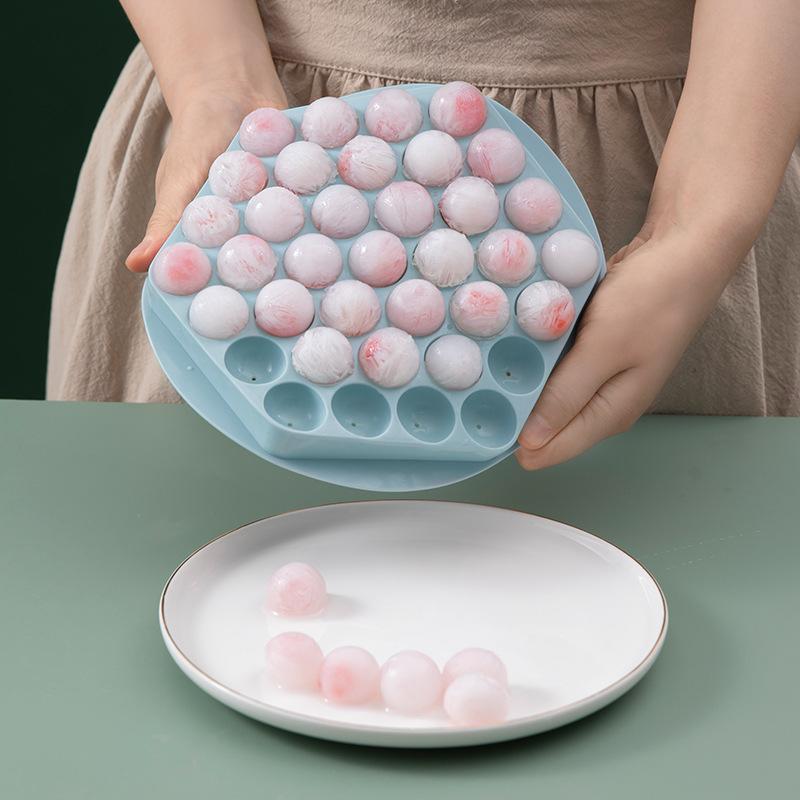 Homemade Ice Cube Molds Round Ice Cube Trays Quick-freezing Ice Cube Molds Ice Hockey Balls Ice-making Boxes and Ice Cube Trays