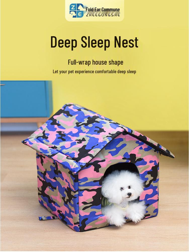 Водонепроникне ліжко для домашніх тварин з тканини Оксфорд для собак і котів – стиль намету для вулиці