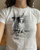 Serial Experiments Lain | koszulka anime | Koszulka uliczna Y2K | Krótki T-shirt z grafiką | Styl vintage