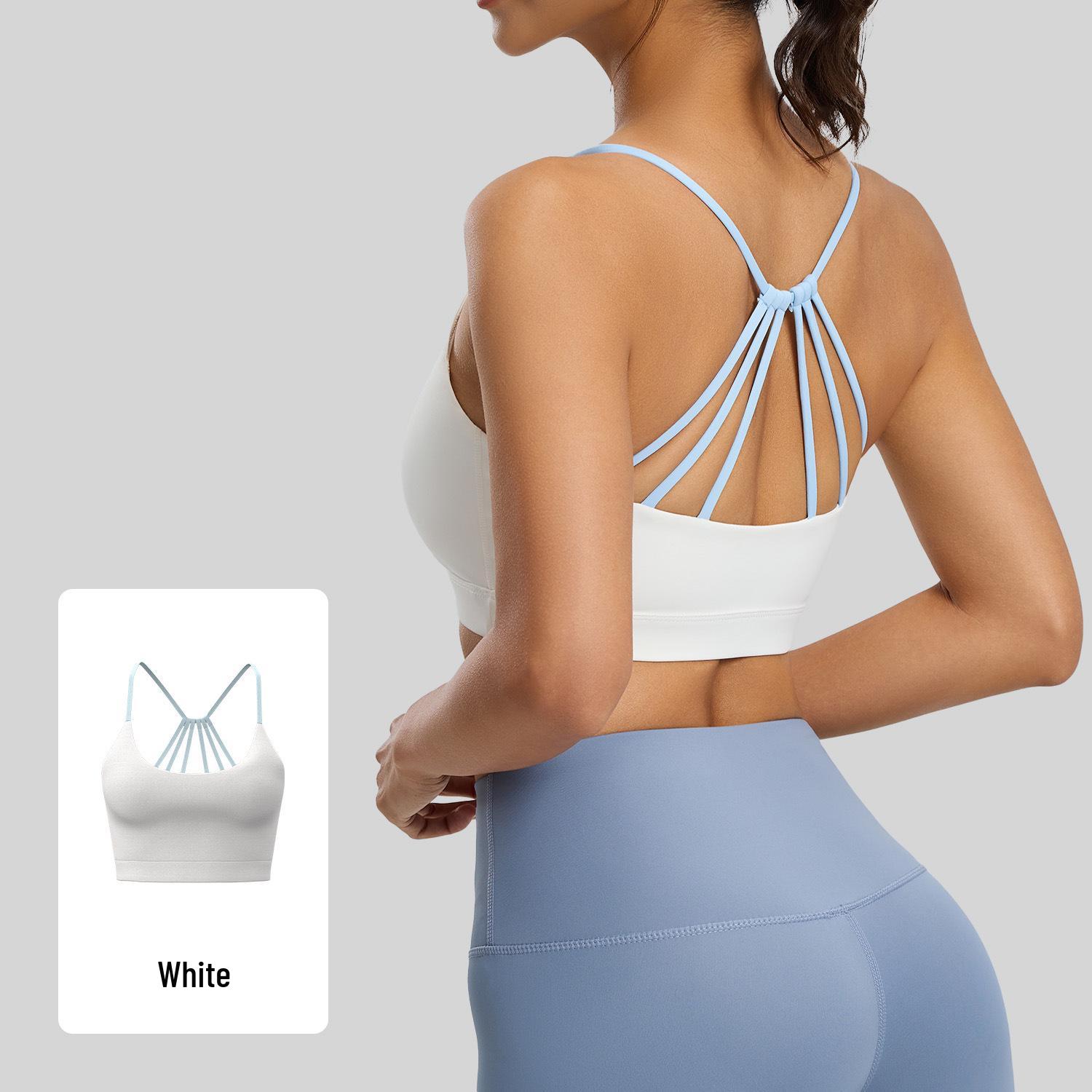 Shockproof Quick-Dry Women s Sports Bra with Fan-Shaped Back Design M