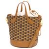 Bally Gold Logo Triangle Print Drawstring Closure Bucket Bag Women Handbags Brown 6304523
