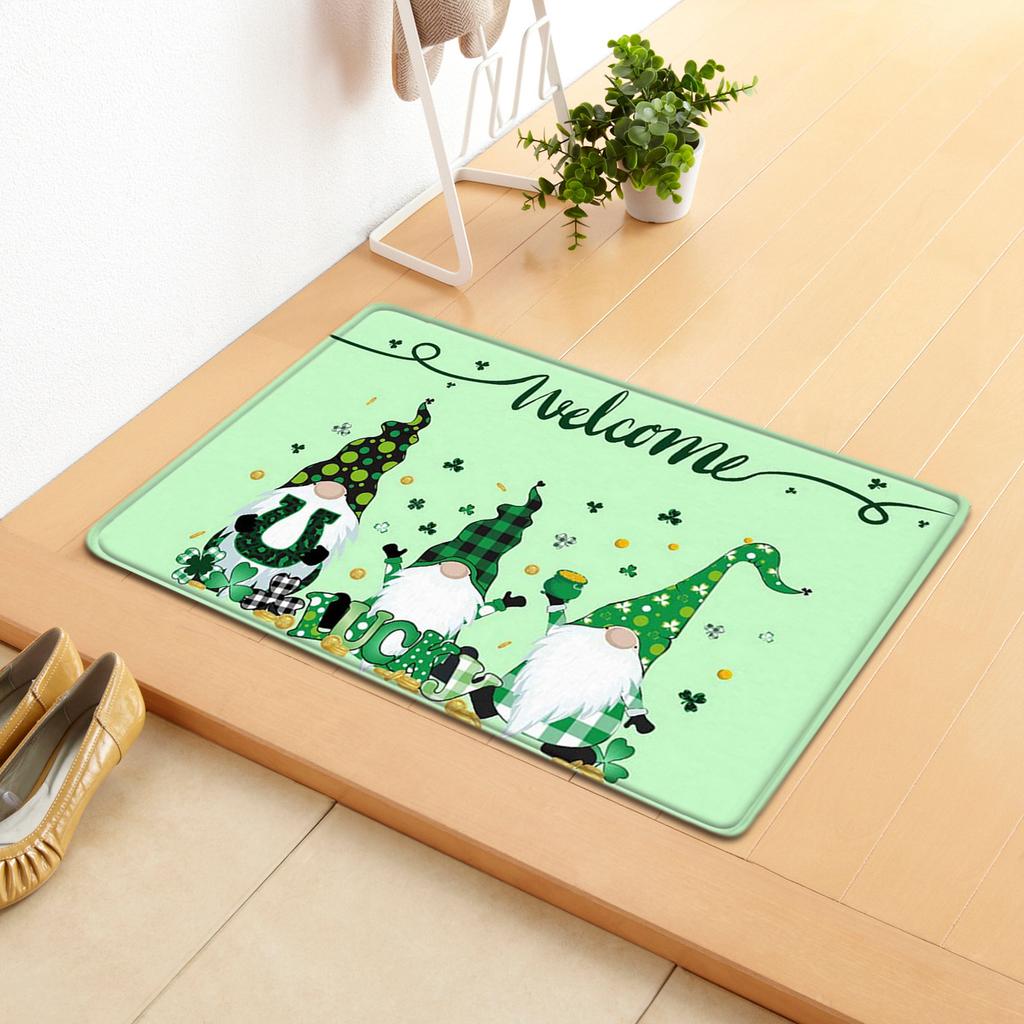 Irish Door Mat St. Patrick'S Day Absorbent Floor Mat Bedroom Shamrock Non-Slip Carpet