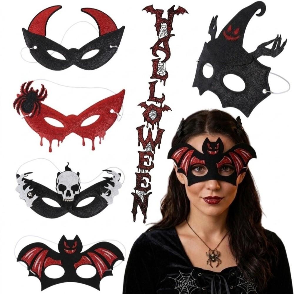 Bat Half-Face Mask Spider Halloween Festival Party Mask Novelty Masquerade Mask Rave Celebration