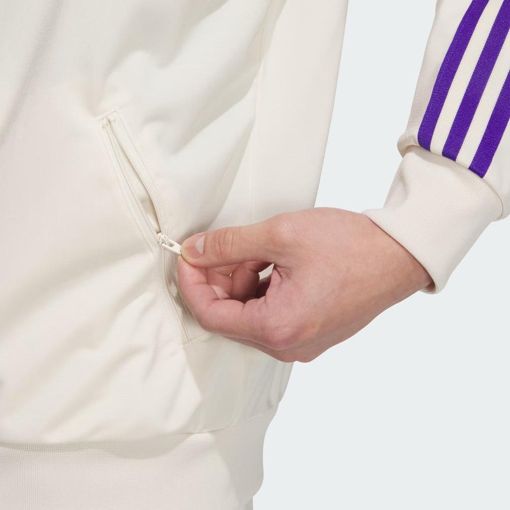 Adidas Originální tepláková souprava Beckenbauer Aw24 Unitefit Outdoorová ležérní bunda na zip Unisex bunda Magicky bílá Energetický inkoust JD5269