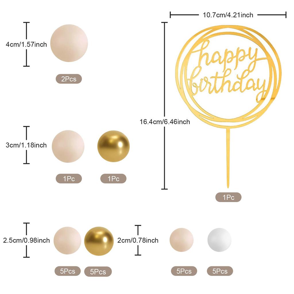 Kuchenaufsätze Kugeln Einfachheit Blau Gold Kugelkuchenaufsätze Dekoration für Hochzeit Jubiläum Geburtstag Babyparty Partyzubehör