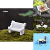 Miniature Diy Ornament Set Colorful Resin Red Chair And White Bench For Micro Gardens