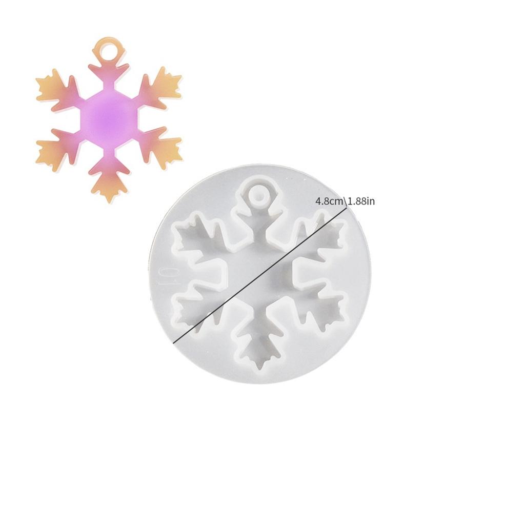 Christmas Snowflake Pendants Crystal Mirror Epoxy Resin Silicone Mold Xmas Holiday Ornament Resin Molds For Jewelry Making Craft