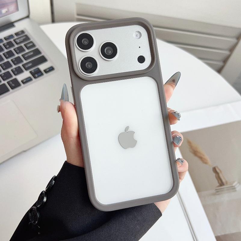 Luxury Acrylic Transparent Backboard Phone Case For iPhone 17 16 15 14 13 12 11 Pro Max Clear PC TPU Hybird Shockproof Cover