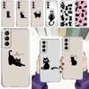 Phone Case For Samsung Galaxy S26 S25 S24 S23 S22 Ultra S20 S21 FE 5G Plus Soft Clear Cover Funny Black Cat