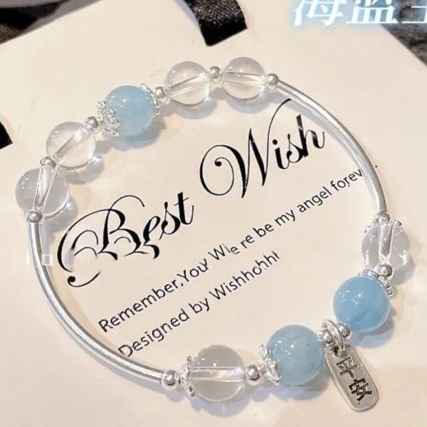 

Mint Green Bracelet Beaded Cool Women Summer Ins Niche Design Sense Hand Jewelry 2022 New Style Gift for Beauty Lovers S93Blue