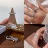Elegant Korean 925 Sterling Silver Zircon Open Ring For Women Fashionable Unique Design