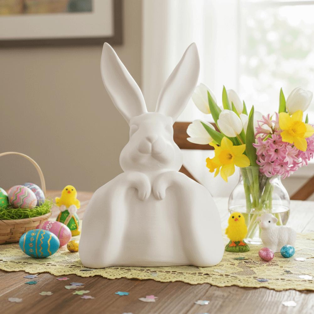 3D Printed Rabbit Figurine Modern Minimalist Easter Rabbit Bust Easter Decorations Home Decor