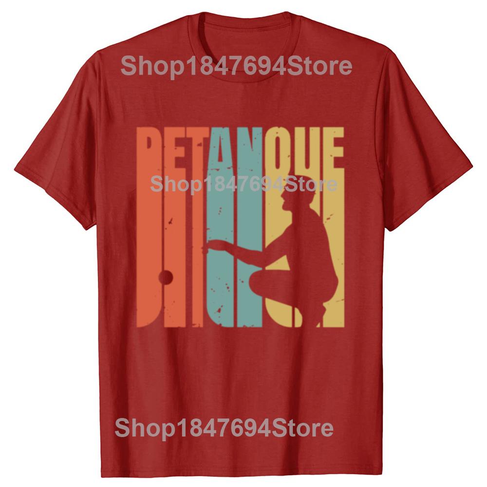 Vintage Retro Petanque Ball Lover Boule Graphic 100 Cotton Tshirt Men Fashion Casual Tshirt Loose Oversized Streetwear T Shirt S