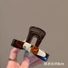 Vintage Tortoiseshell Medium Shark Hair Claw Elegant Women Half Updo Back Head Hair Clip Daily Fashion Hair Accessories