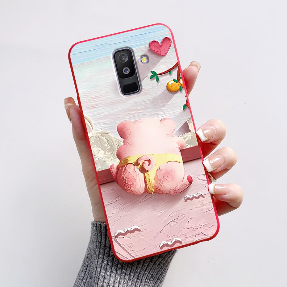 Painted Case For Samsung Galaxy A6 Plus Covers For Samsung A7 2018 A750 Cases For Samsung A9 2018 Cute Cartoon Protective Coques