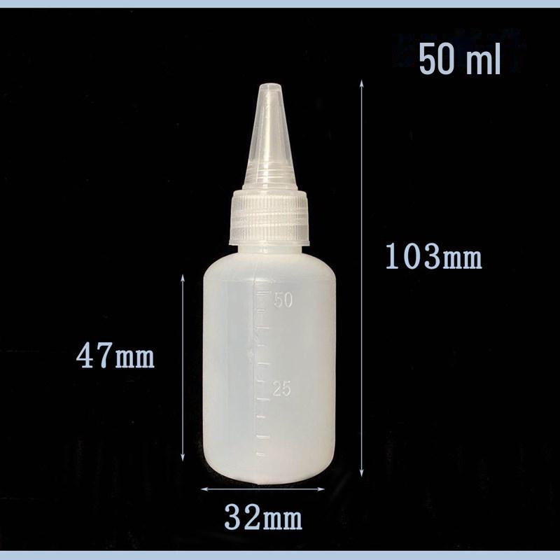 Flacone dosatore per liquidi con bocca appuntita traslucido - 10 ml/20 ml/30 ml