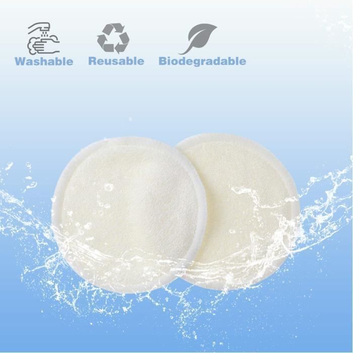 Mingco Coton Demaquillant Lavable, Tampons Démaquillants En Bambou, Tampons En Coton Biologique Réutilisables Avec Sac À Lessive,