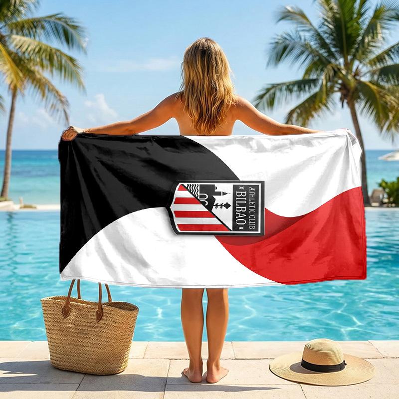 Athletic Bilbao Fußball Strandtuch Weiches Mikrofaser Sommerhandtuch Schnelltrocknend Saugfähiges Handtuch für Strand Schwimmbad Reisen