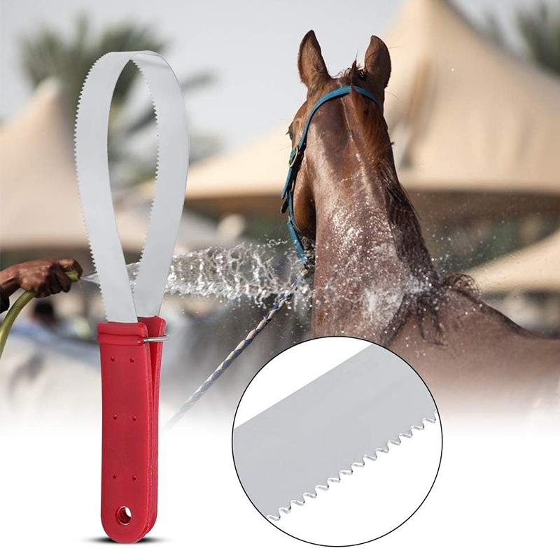 Horse Shedder Scraper Stainless Steel Horse Sweat Scraper Metal Animal Equine Sweat Scraper Shedder Horse Grooming Brushes Combs