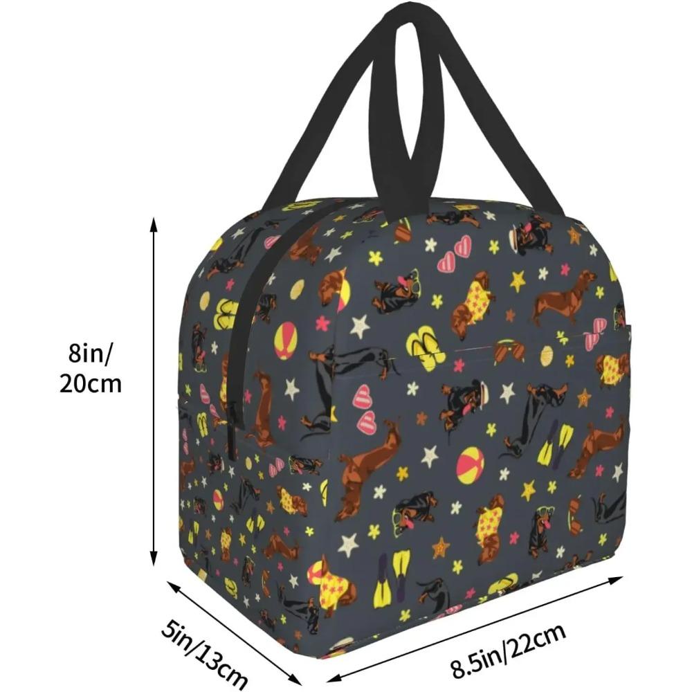 Dackel Hund Tragbare Lunch-Tasche Wiederverwendbare Lunchbox für Männer Frauen Perfekt für Büro Camping Wandern Picknick Strand Reisen