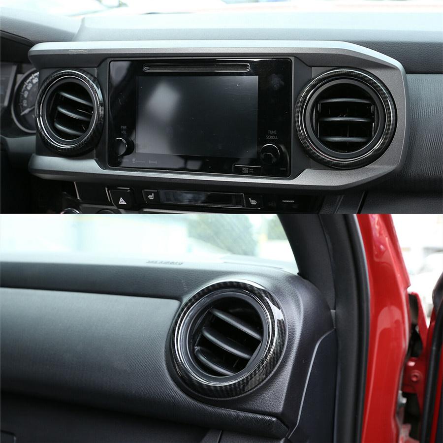Carbon AC Vent Ring Toyota Tacoma 16-20 Dashboard