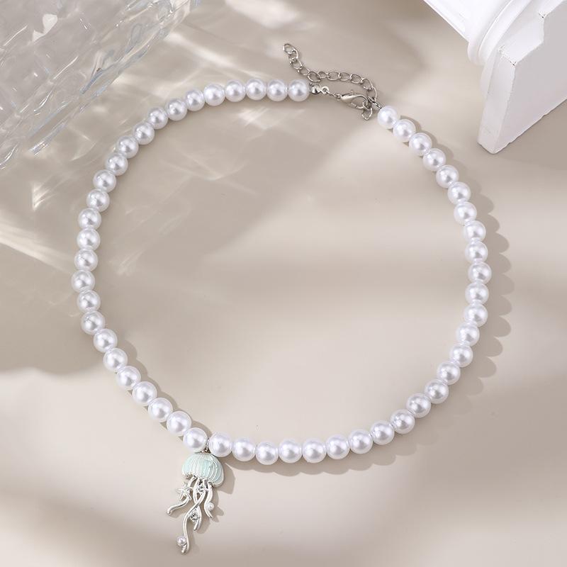 Bohemian Zircon  Pendant Necklaces For Women Zircon New Trend Cute Jellyfish Zircon Chain Choker Girl Gift