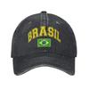 Brazil Brazilian Flag Unisex Baseball Caps Distressed Cotton Hats Cap Retro Outdoor Summer Adjustable Snapback Cap