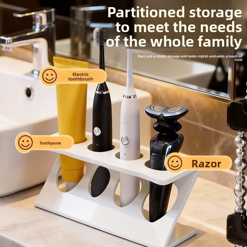 Toilet Sink Toothbrush Holder, Electric Toothbrush Desktop Storage Rack, No-drilling Bathroom Wash and Storage Item Organizer