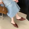 Fashion Elegant Casual Half Slippers Women's 2025 Summer New Pointed Head Comfortable Slip On Sandals Fashion Bow Design Cool Flat Pumps