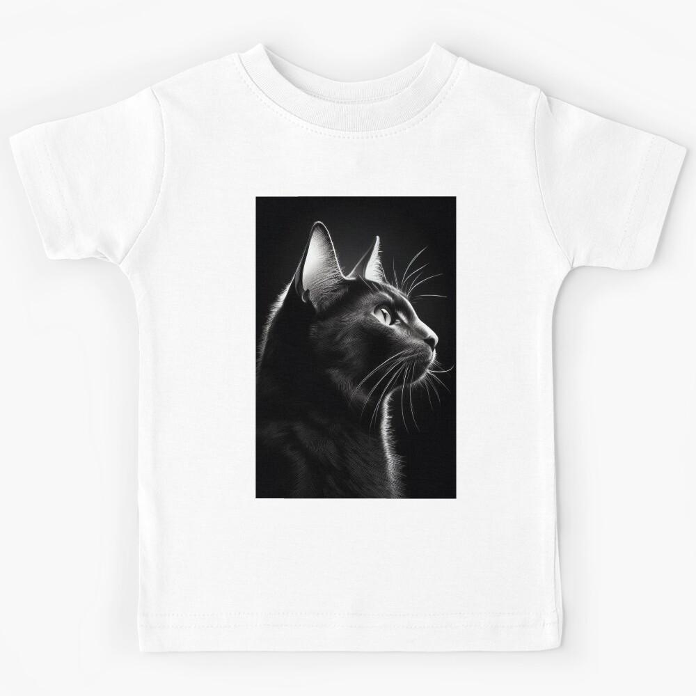 Beautiful silhouette of a black cat Kids T-Shirt 100