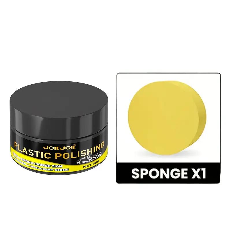 All-in-One Plastic Repair Wax-Dual Black Gloss Enhancer, for Car Seats,Dashboard,Center Console-Easy Care Protective Cream