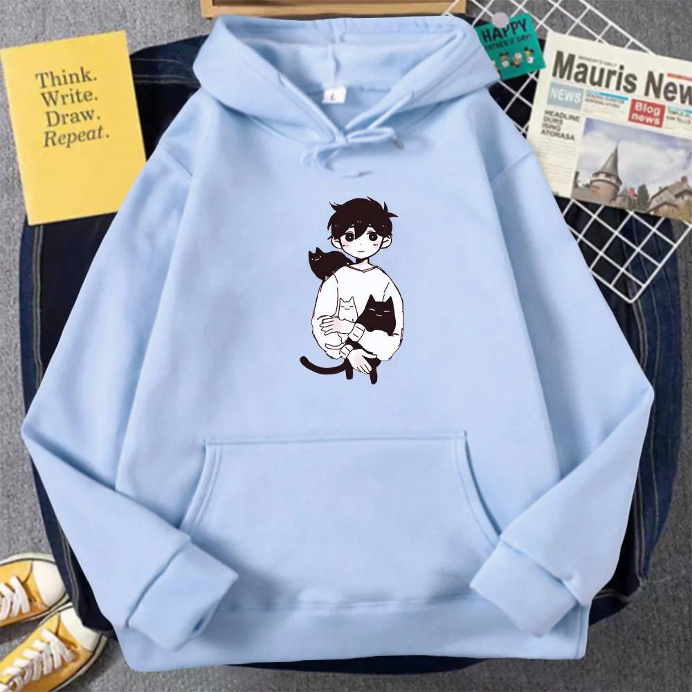 OMORI Sunny and Mewo Hoodies Kawaii Woman Pullovers Hoodie Merch Fashion Winter Long Slevee Sweatshirt Pullover Tracksuit Cloth