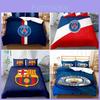 Set Biancheria da Letto Matrimoniale a 3 Pezzi con Logo Squadra di Calcio - Tessuto per la Casa Comodo Resistente allo Sporco