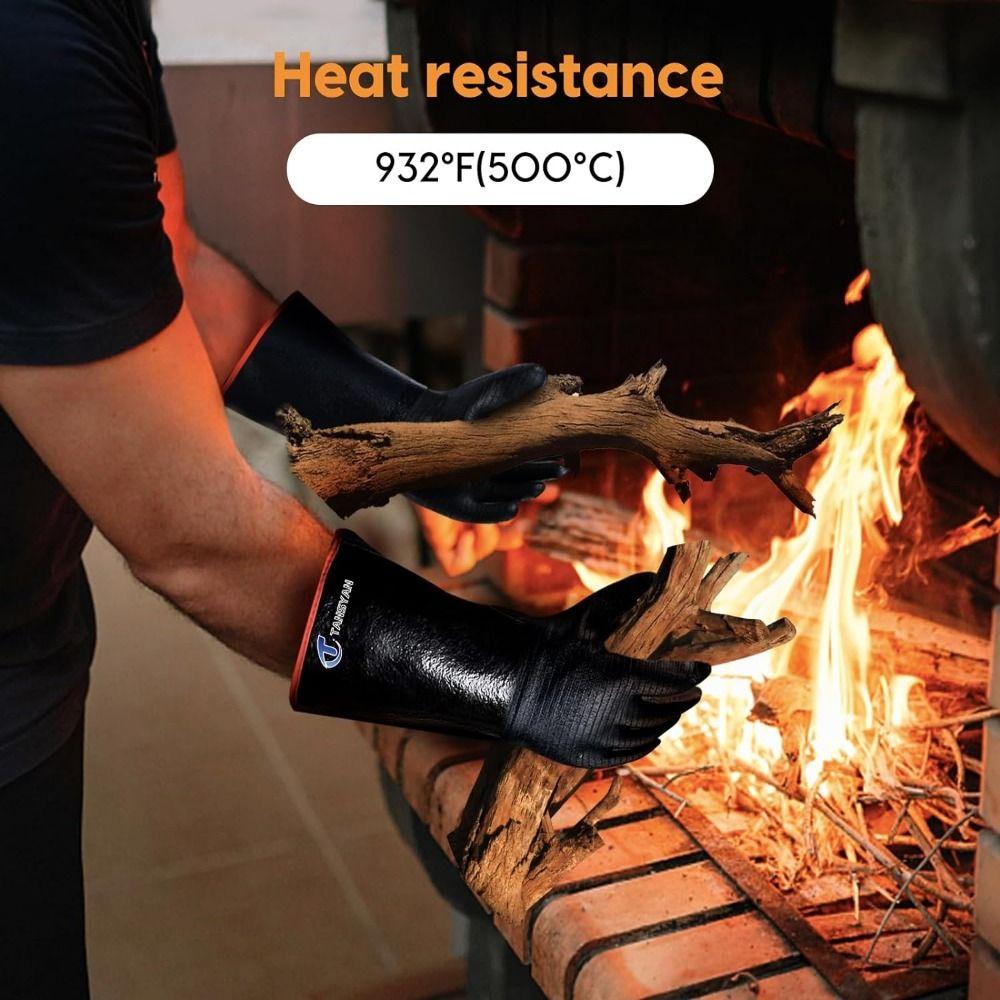Oil Resistant BBQ Gloves Waterproof Oven Mitts Easy to Clean Heat Resistant Gloves Turkey Fryer