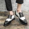New Britain Black White Patchwork Oxford Leather Shoes Men Dress Wedding Prom Homecoming Party Footwear Sapatos Tenis Masculino
