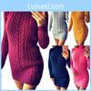 Sexy Autumn And Winter Knit Dress Slim Fit And High Collar Twist Design