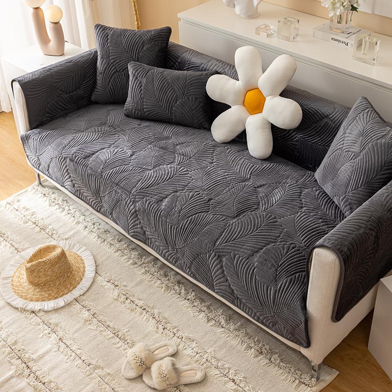 Pernă de Sofa Îngroșată Embosată Anti-Alunecare Simpla Moderna Culoare Solidă Piesă Prosop Universal pentru Sofa Pentru Camera de Zi