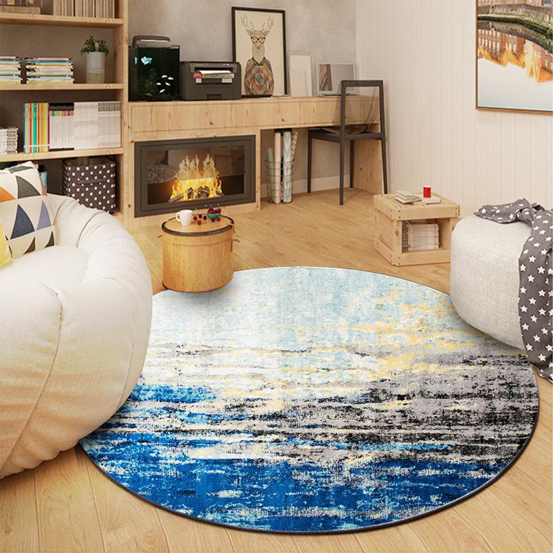 Nordischer Teppich Einfache Geometrie Wohnzimmer Couchtisch Teppich Schlafzimmer Bettseite Voll von Computer Schaukelstuhl Matte