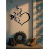 Vintage Heart Rose Butterfly Iron Wall Art Floral Metal Home Decor Gift