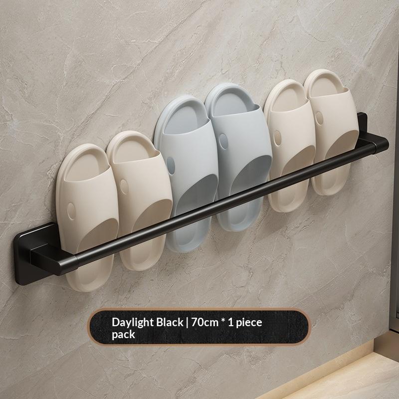 Two Layer Punch-Free Towels Holder Bar Bathroom Storage Rack Towel Rack Organizer Wall-Mounted Towel Shelf