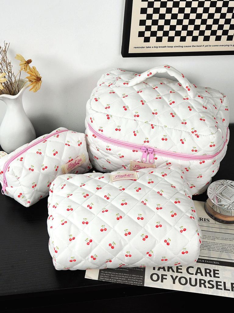 Simple Fresh Makeup Bag Large Capacity Multifunctional Cosmetic Storage Bag Portable Travel Toiletry Pouch for Cosmetics Brushes Toiletries Daily Use