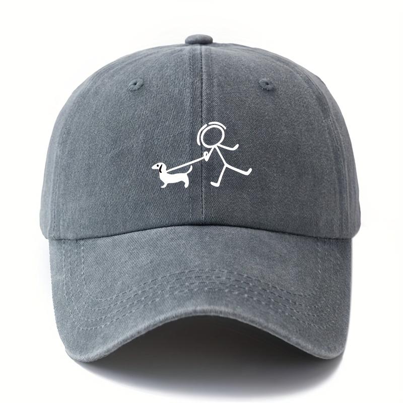 Dog fashion printed baseball cap, gift for dog lovers, simple and stylish design, outdoor travel equipment