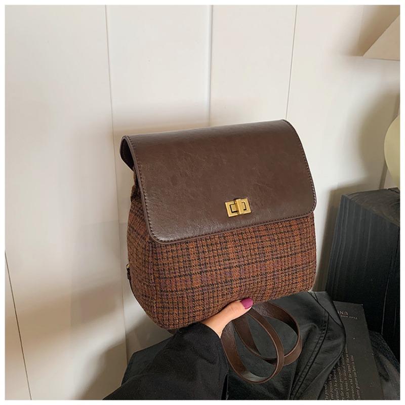 

Ретро контрастный цвет клетка новая большая вместимость сумка для отдыха текстура рюкзак для поездок на работу дорожная сумка