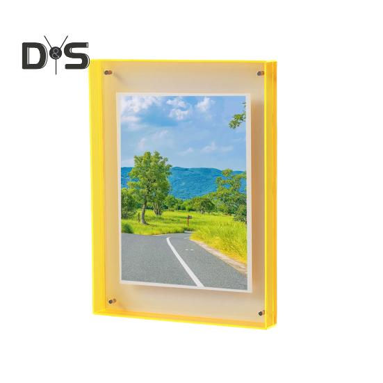 

Плавающая фоторамка горизонтальная вертикальная неоновая акриловая домашняя галерея офис настенное крепление настольная декоративная рамка для постеров 21cm