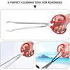 Multi-function Stainless Steel Tongs Red Handle Anti-slip Tooth Clamp of Outdoor Sea Crab Ricefield Eel Fishing Catch Tool