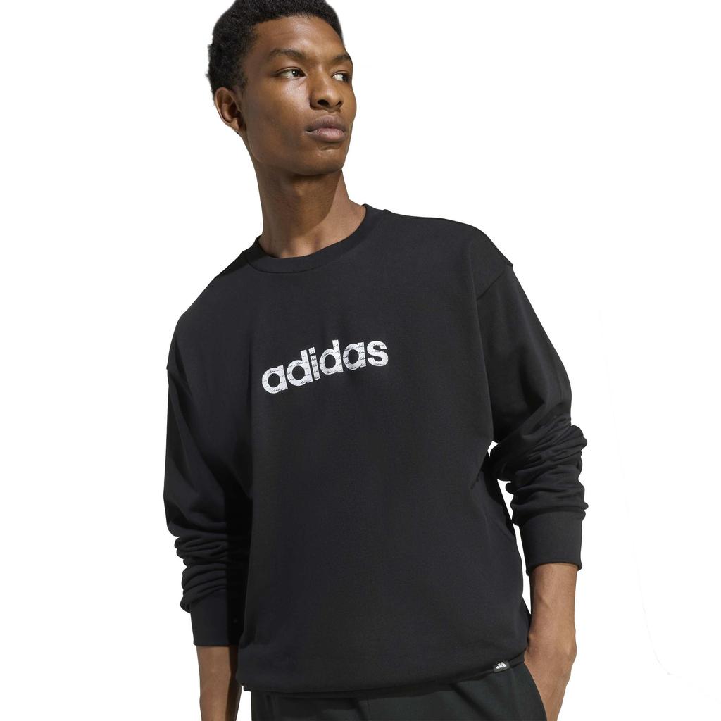 LIN VL Sweat Crew IF573 L [Adidas] Men's Black/White (KE1417)