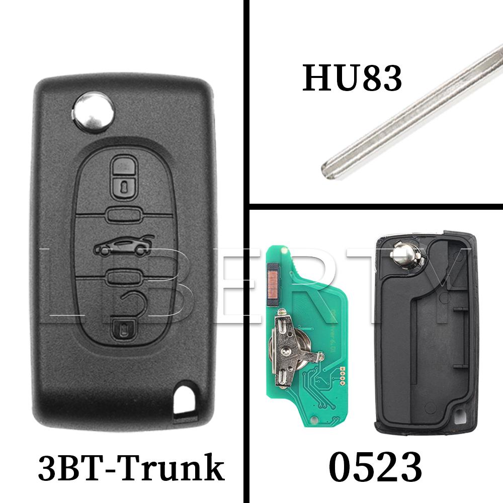 Ly Flip Remote Card Key For Peugeot 207 307 308 407 607 807 For Citroen C2 C3 C4 C5 C6 Xsara Berlingo HU83 VA2 0536 0523 ASK FSK