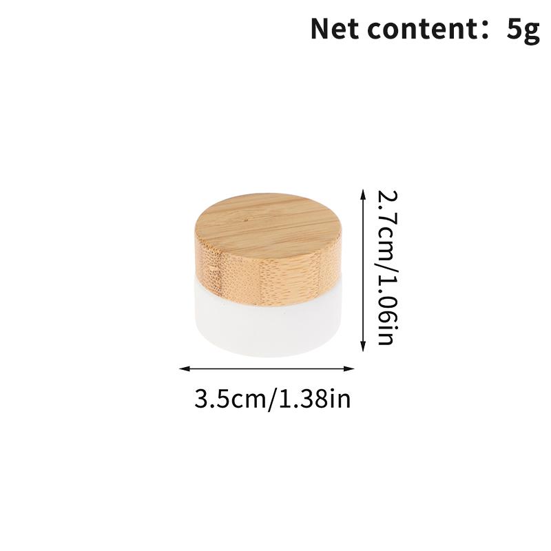 Mini Glass Jar Cosmetics Subpackage Filling Wood Cap Bottle Face Cream Lipstick Storage Container Frosting Refillable 5G-200G