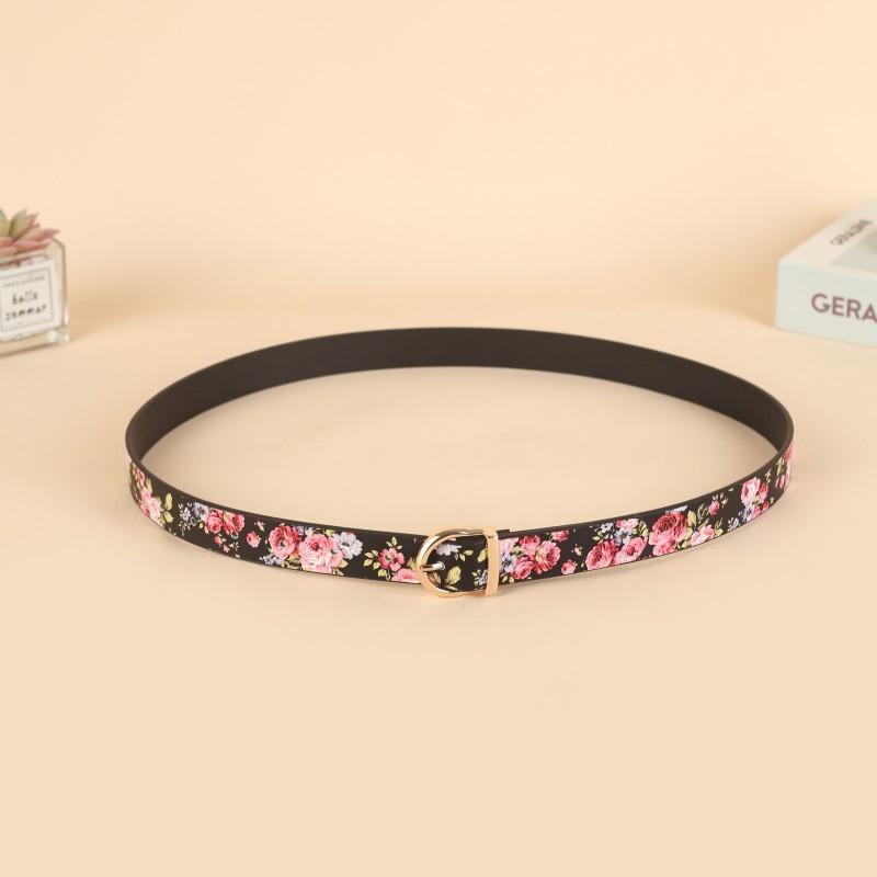 A Simple and Casual Belt with A Pin Buckle On The Lips and A Trendy Printed Fashion Strap, 2.4cm